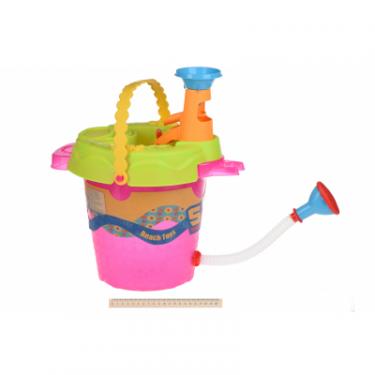 Игрушка для песка Same Toy 6 ед Ведерко розовое Фото 1