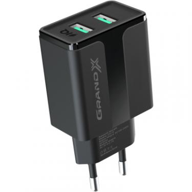 Зарядное устройство Grand-X 5V 2,1A Black + cable USB-Lightning Фото 2
