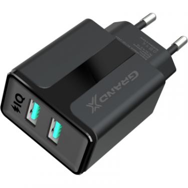 Зарядное устройство Grand-X 5V 2,1A Black + cable USB-Lightning Фото 3