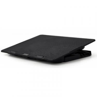 Подставка для ноутбука Gembird 15", 2x125 mm fan, black Фото 2