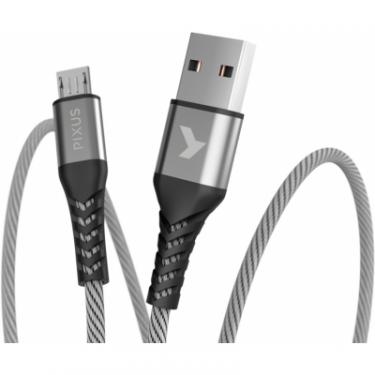 Дата кабель Pixus USB 2.0 AM to Micro 5P 1.0m Flex Gray Фото