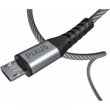 Дата кабель Pixus USB 2.0 AM to Micro 5P 1.0m Flex Gray Фото 4