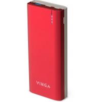 Батарея универсальная Vinga 10000 mAh soft touch red Фото