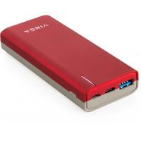 Батарея универсальная Vinga 10000 mAh soft touch red Фото 1