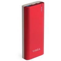 Батарея универсальная Vinga 10000 mAh soft touch red Фото 3