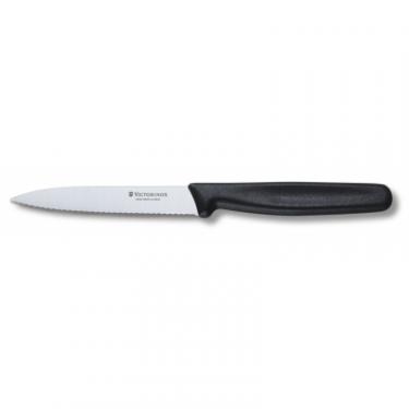 Кухонный нож Victorinox Standart 10 см, с волнистым лезвием, черный Фото
