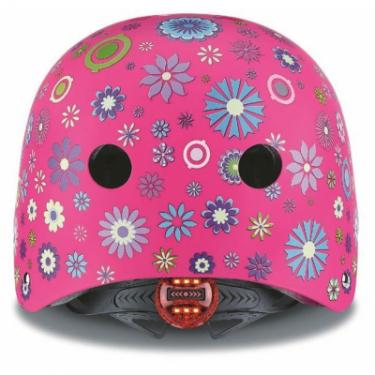 Шлем Globber с фонариком Цветы Розовый 48-53см (XS/S) Фото 3