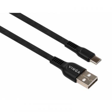 Дата кабель Vinga USB 2.0 AM to Type-C 1.0m flat art TPE back Фото