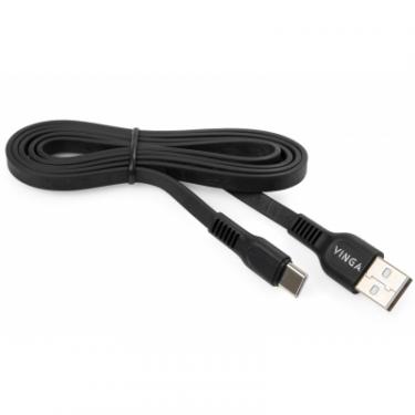 Дата кабель Vinga USB 2.0 AM to Type-C 1.0m flat art TPE back Фото 2