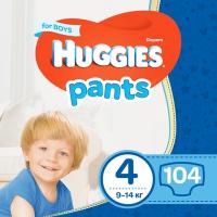 Подгузники Huggies Pants 4 для мальчиков (9-14 кг) 104 шт (52x2) Фото