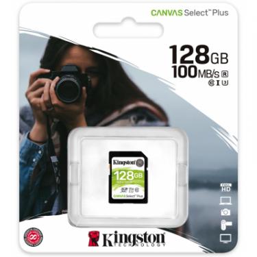 Карта памяти Kingston 128GB SDXC class 10 UHS-I U3 Canvas Select Plus Фото 2
