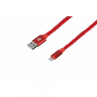 Дата кабель 2E USB 2.0 AM to Lightning 1.0m Fur red Фото 1
