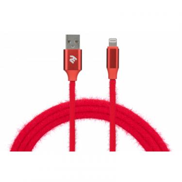 Дата кабель 2E USB 2.0 AM to Lightning 1.0m Fur red Фото 2