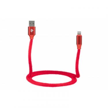 Дата кабель 2E USB 2.0 AM to Lightning 1.0m Fur red Фото 3