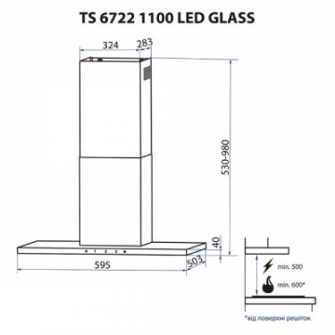 Вытяжка кухонная Minola TS 6722 I/BL 1100 LED GLASS Фото 11