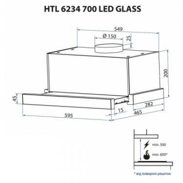 Вытяжка кухонная Minola HTL 6234 BL 700 LED GLASS Фото 11