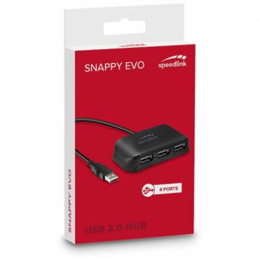 Концентратор Speedlink SNAPPY EVO USB Hub, 4-port, USB 2.0, Passive, Blac Фото 2