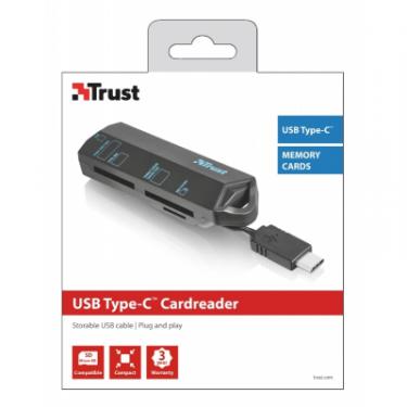 Считыватель флеш-карт Trust USB Type-C BLACK Фото 6