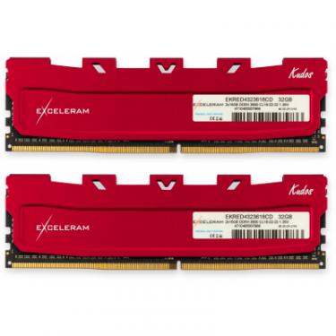 Модуль памяти для компьютера eXceleram DDR4 32GB (2x16GB) 3600 MHz Red Kudos Фото