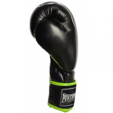 Боксерские перчатки PowerPlay 3018 16oz Black/Green Фото 2