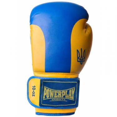 Боксерские перчатки PowerPlay 3021 Ukraine 16oz Blue/Yellow Фото 2