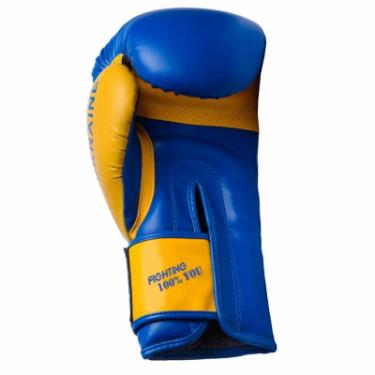 Боксерские перчатки PowerPlay 3021 Ukraine 16oz Blue/Yellow Фото 3