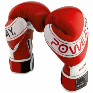 Боксерские перчатки PowerPlay 3023A 10oz Red/White Фото 1
