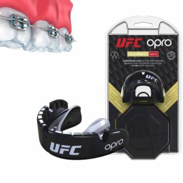 Капа Opro Gold Braces UFC Hologram Black Metal/Silver Фото