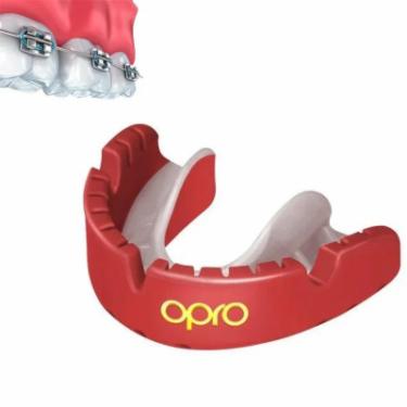 Капа Opro Self-fit GEN4 Gold Braces Red/Pearl Фото