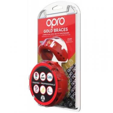 Капа Opro Self-fit GEN4 Gold Braces Red/Pearl Фото 1