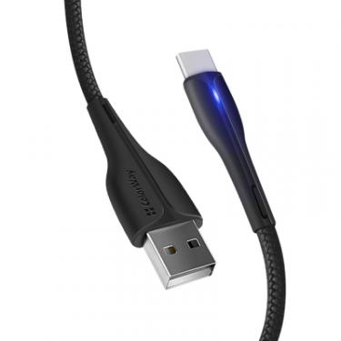 Дата кабель ColorWay USB 2.0 AM to Type-C 1.0m led black Фото 2