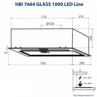 Вытяжка кухонная Minola HBI 7664 BL GLASS 1000 LED Line Фото 9