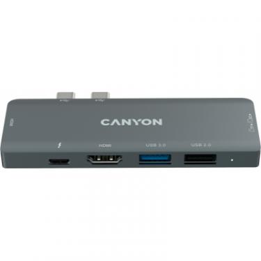Порт-репликатор Canyon 1*Type C PD100W+2*HDMI+1*USB3.0+1*USB2.0+1*SD+1*TF Фото 2