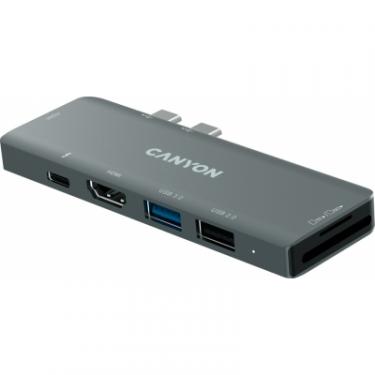 Порт-репликатор Canyon 1*Type C PD100W+2*HDMI+1*USB3.0+1*USB2.0+1*SD+1*TF Фото 3