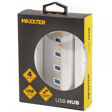 Концентратор Maxxter USB 3.0 Type-A 4 ports silver Фото 3