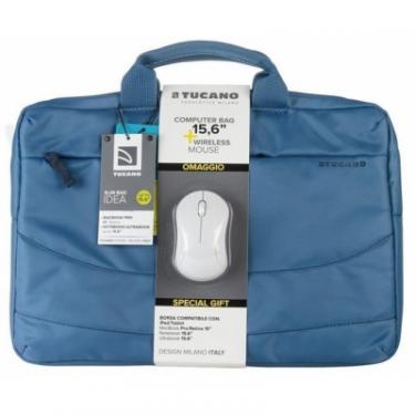 Сумка для ноутбука Tucano 15.6" SLIM BAG IDEALE + Wireless mouse, Blue Фото