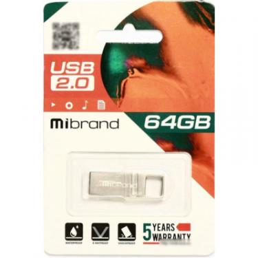 USB флеш накопитель Mibrand 64GB Shark Silver USB 2.0 Фото 1