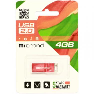 USB флеш накопитель Mibrand 4GB Сhameleon Red USB 2.0 Фото 1