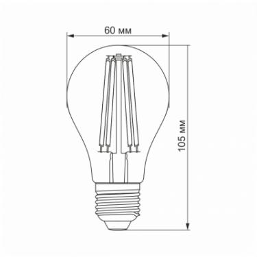 Лампочка Videx Filament A60FA 10W E27 2200K 220V Фото 2