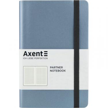 Блокнот Axent Partner Soft, 125х195, 96л, клет, серебряно-синий Фото