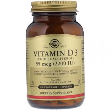Витамин Solgar Вітамін D3, Vitamin D3, 55 mcg (2200 IU), 100 вег Фото