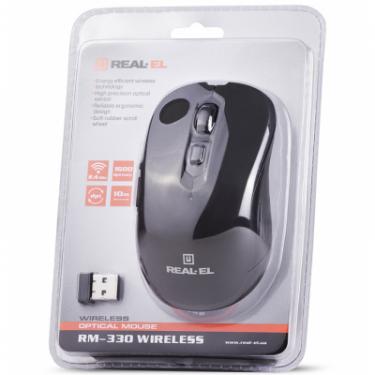 Мышка REAL-EL RM-330 Wireless Black Фото 7