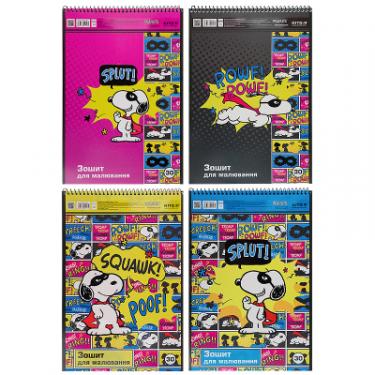 Альбом для рисования Kite Peanuts Snoopy спираль 30 листов 4 дизайна Фото