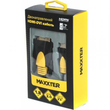 Кабель мультимедийный Maxxter HDMI to DVI 1.8m 2-side V1.3 19-pin Фото 1