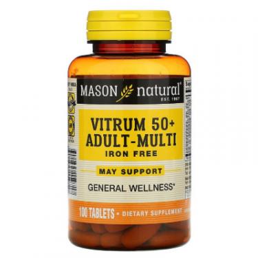 Мультивитамин Mason Natural Мультивитамины 50+ без железа, Vitrum 50+ Adult-Mu Фото