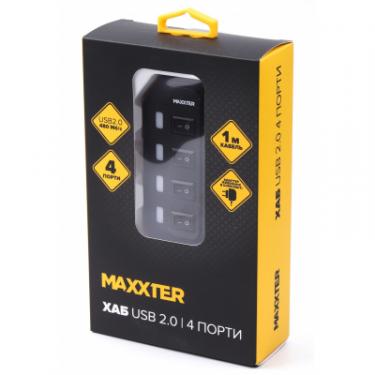 Концентратор Maxxter 4 x USB 2.0 Type-A 1m cable + 5V1A adapter Фото 4