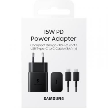Зарядное устройство Samsung 15W Power Adapter (w C to C Cable) Black Фото 4