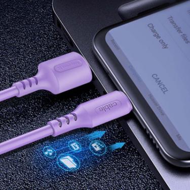 Дата кабель ColorWay USB 2.0 AM to Type-C 1.0m soft silicone violet Фото 4
