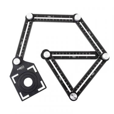 Линейка Neo Tools кутова, алюміній, 6 плечей шкалою 0-6 см, отвори у Фото 3