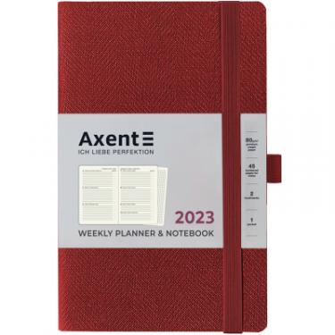 Еженедельник Axent 2023 Partner Soft Fabric 125x195 мм бордовий Фото